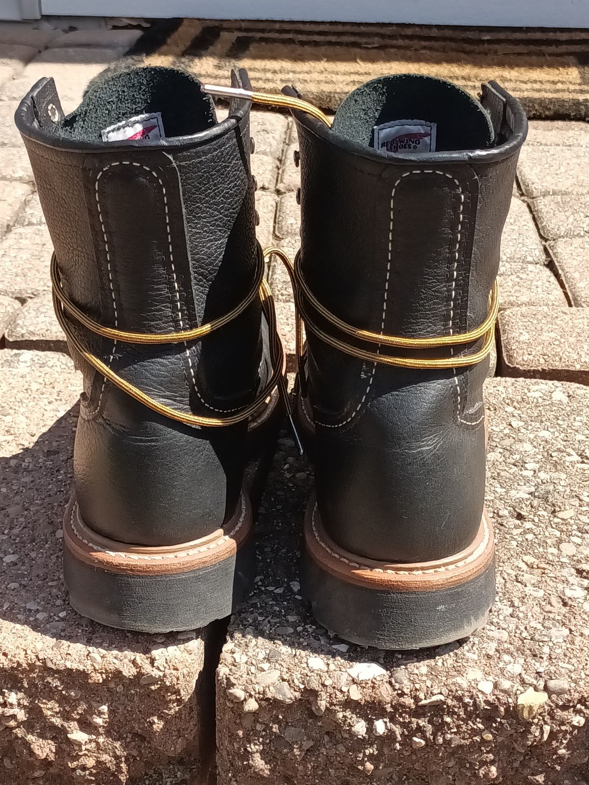 Photo by DaddyBootsEsquire on April 3, 2026 of the Red Wing Red Wing / 4501 Logger in Red Wing / S.B. Foot Black Oil Slick.