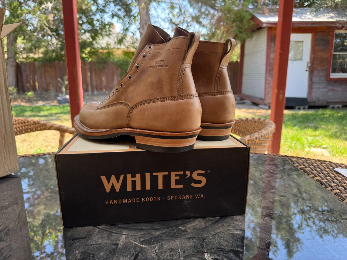 Photo by radkyle on August 19, 2025 of the White's 350 Cutter in Horween Natural Chromexcel.