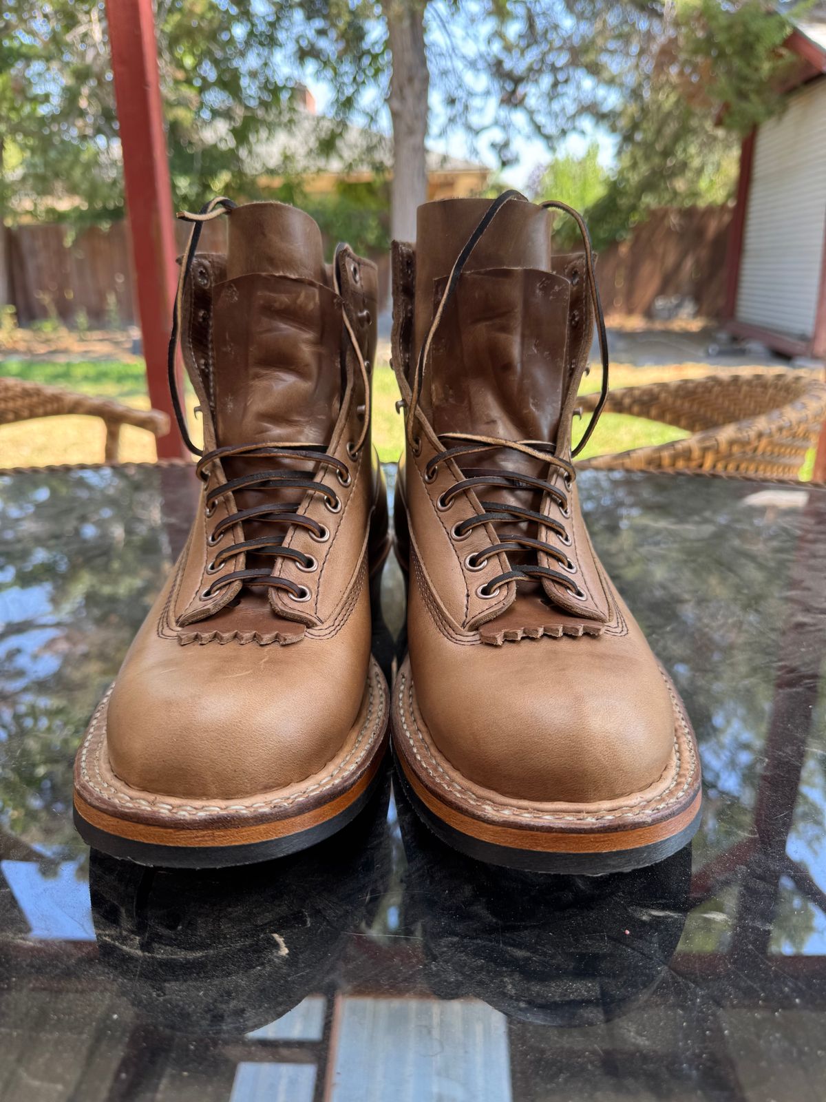 Photo by radkyle on August 19, 2025 of the White's 350 Cutter in Horween Natural Chromexcel.