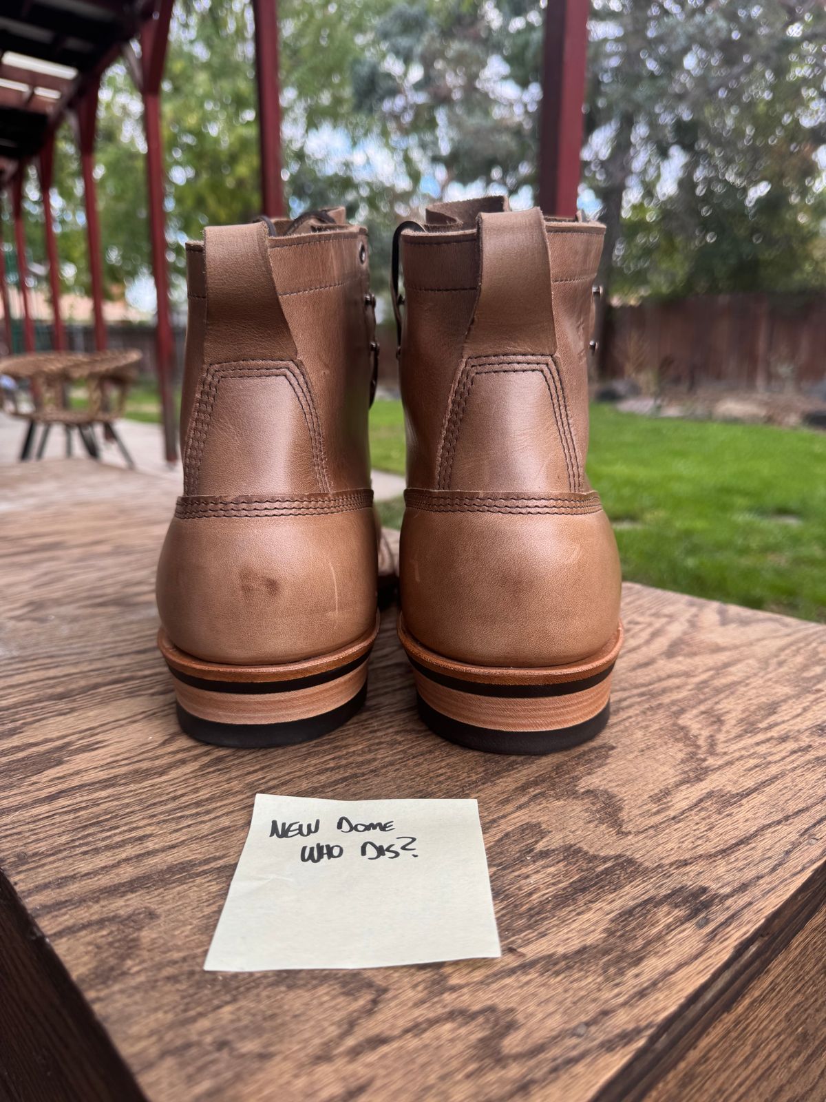 Photo by radkyle on October 1, 2025 of the White's 350 Cutter in Horween Natural Chromexcel.