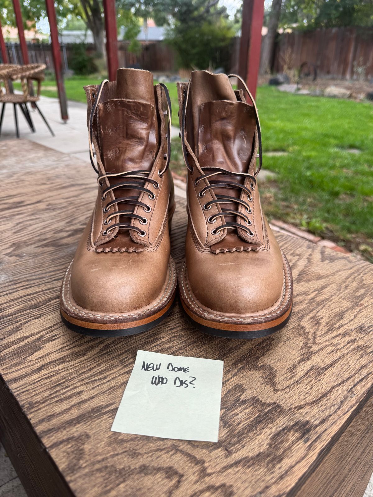 Photo by radkyle on October 1, 2025 of the White's 350 Cutter in Horween Natural Chromexcel.