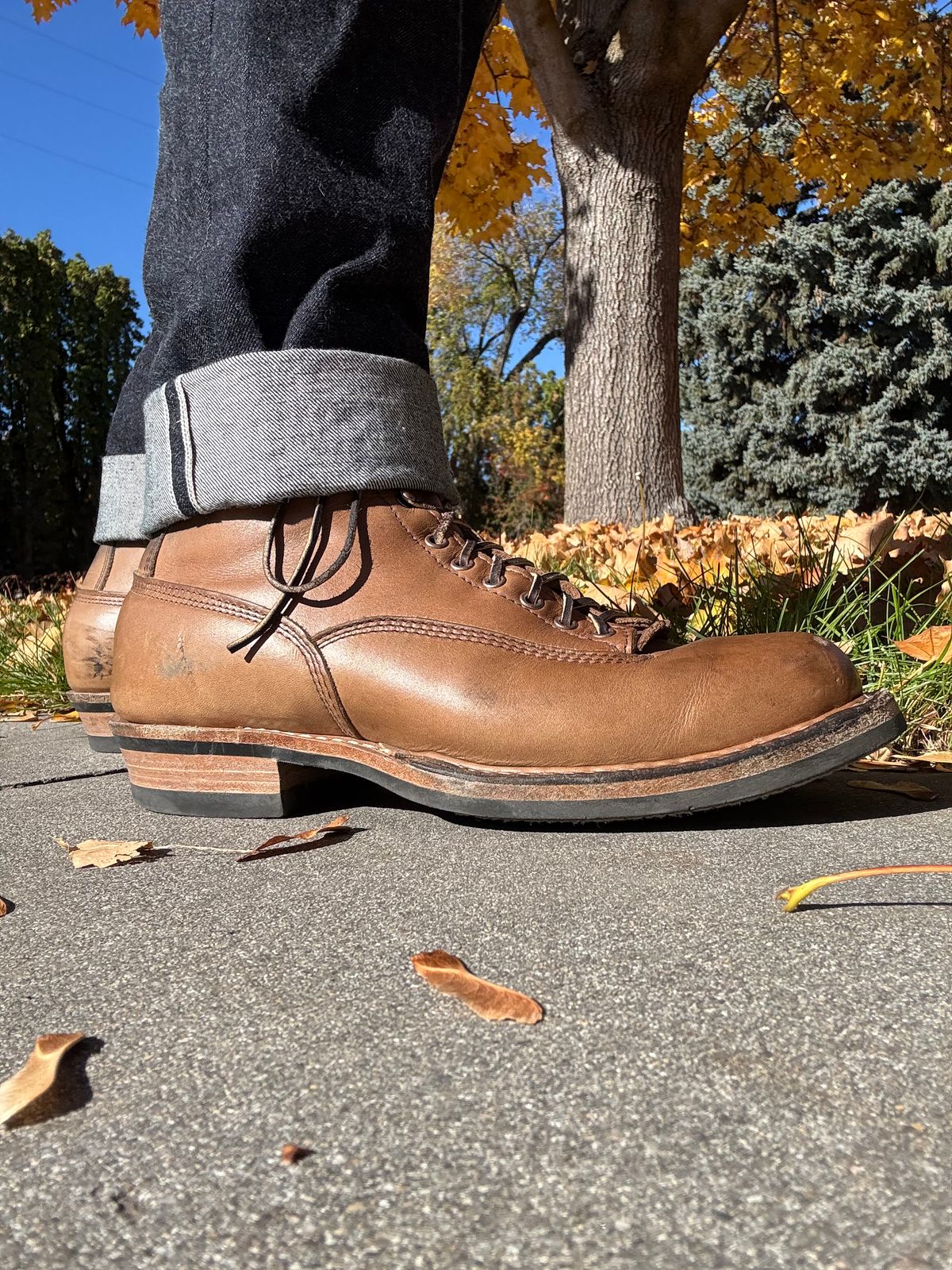 Photo by radkyle on November 1, 2025 of the White's 350 Cutter in Horween Natural Chromexcel.