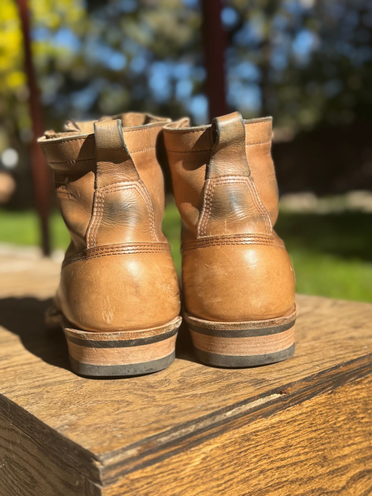 Photo by radkyle on November 1, 2025 of the White's 350 Cutter in Horween Natural Chromexcel.