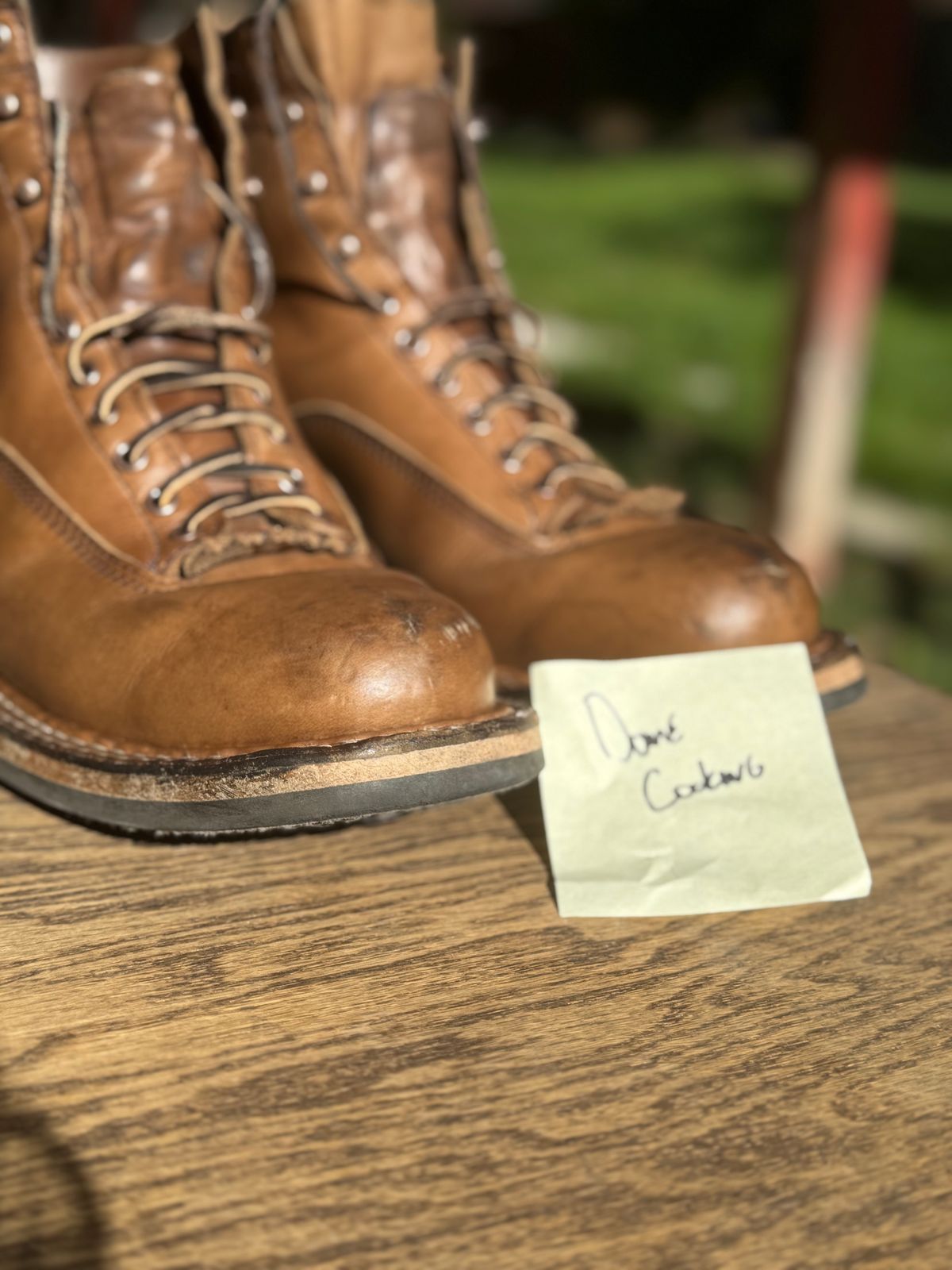 Photo by radkyle on November 1, 2025 of the White's 350 Cutter in Horween Natural Chromexcel.