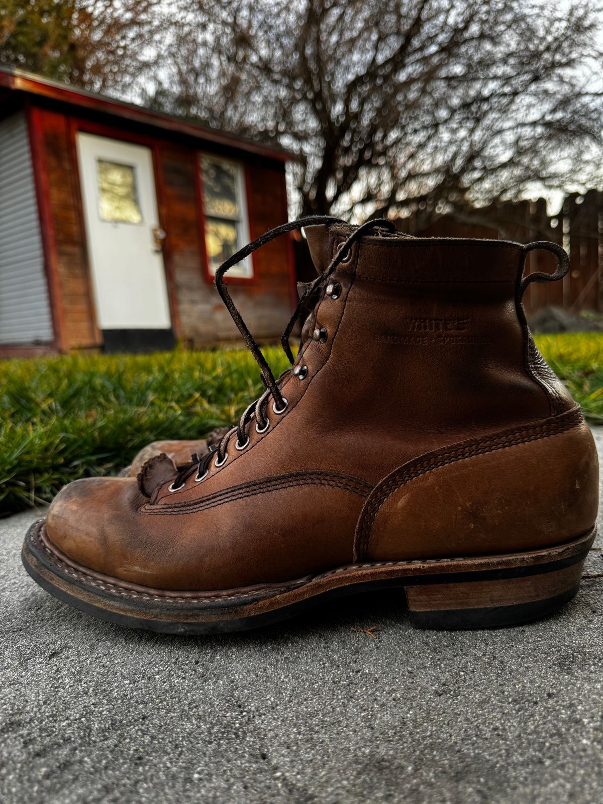 Photo by radkyle on February 5, 2026 of the White's 350 Cutter in Horween Natural Chromexcel.