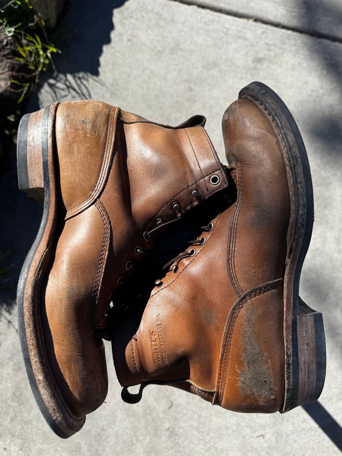 Photo by radkyle on April 4, 2026 of the White's 350 Cutter in Horween Natural Chromexcel.