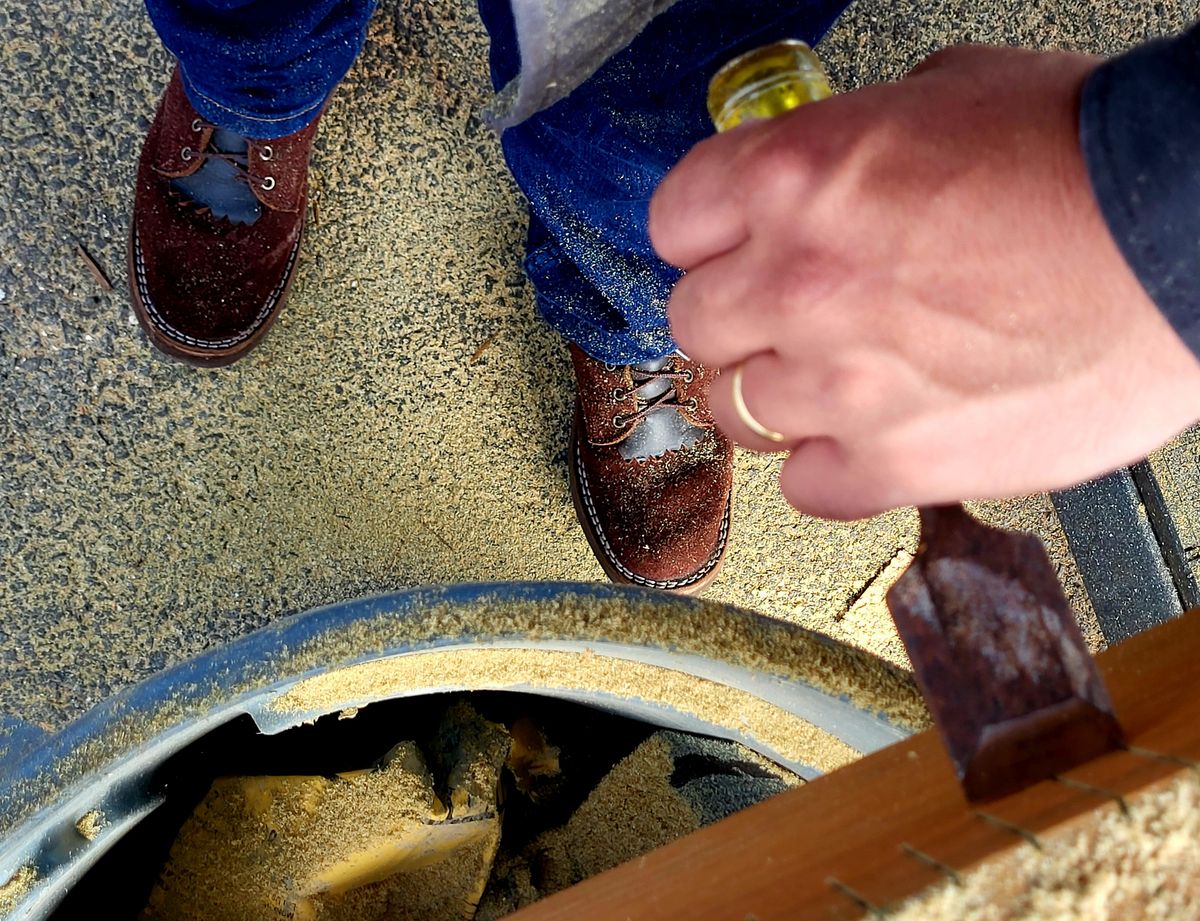 Photo by Max on October 10, 2024 of the Frank's Boots Rainier in Mocha Roughout.