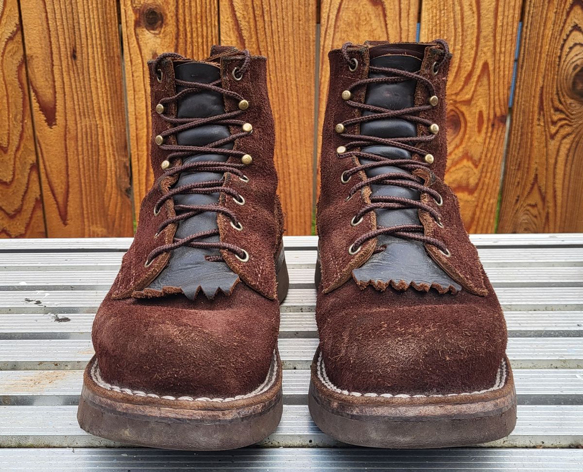 Photo by Max on November 3, 2024 of the Frank's Boots Rainier in Mocha Roughout.
