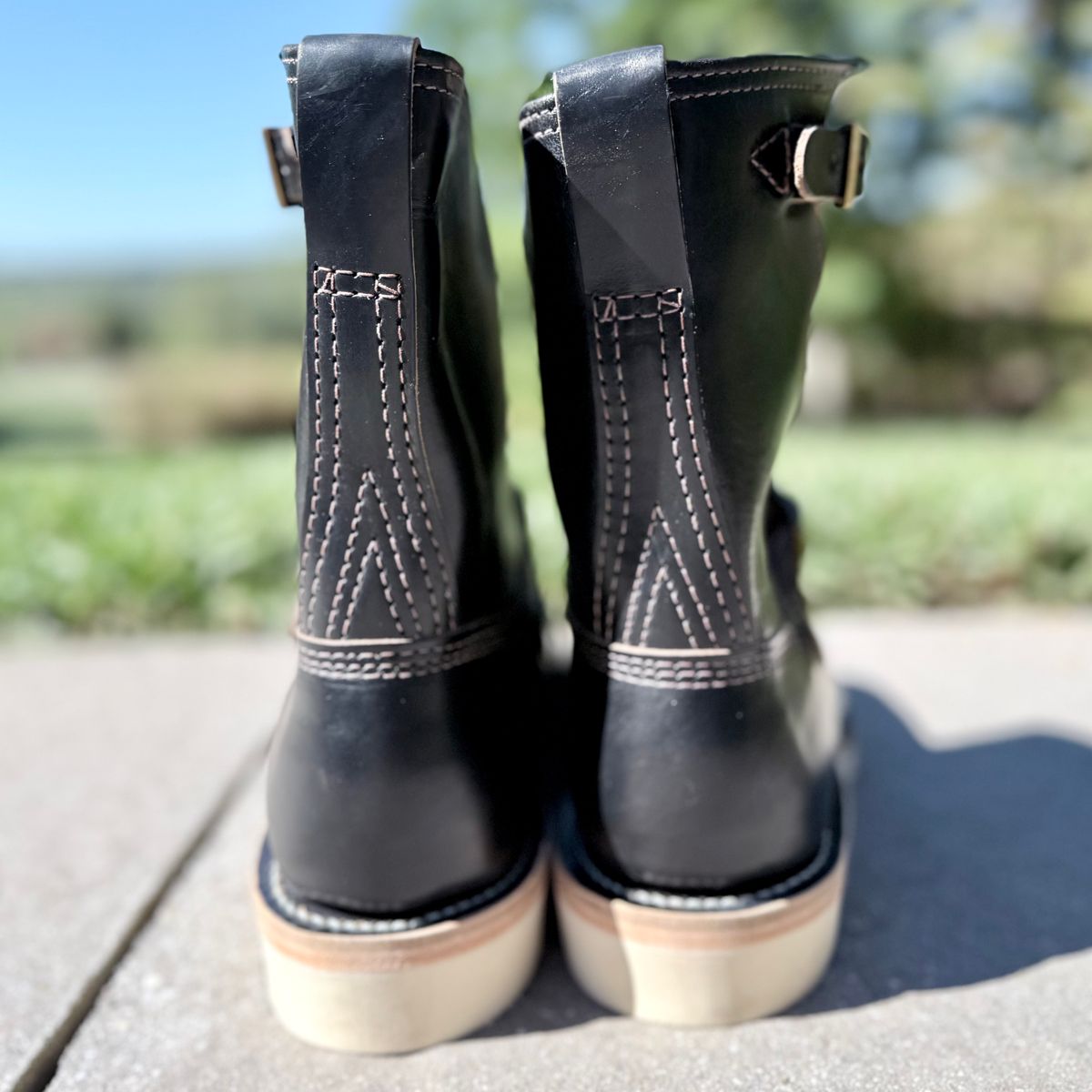 Photo by rmgman on October 5, 2025 of the Wesco Boss Engineer Collaboration With Black Bear Brand in Horween Black Chromexcel.
