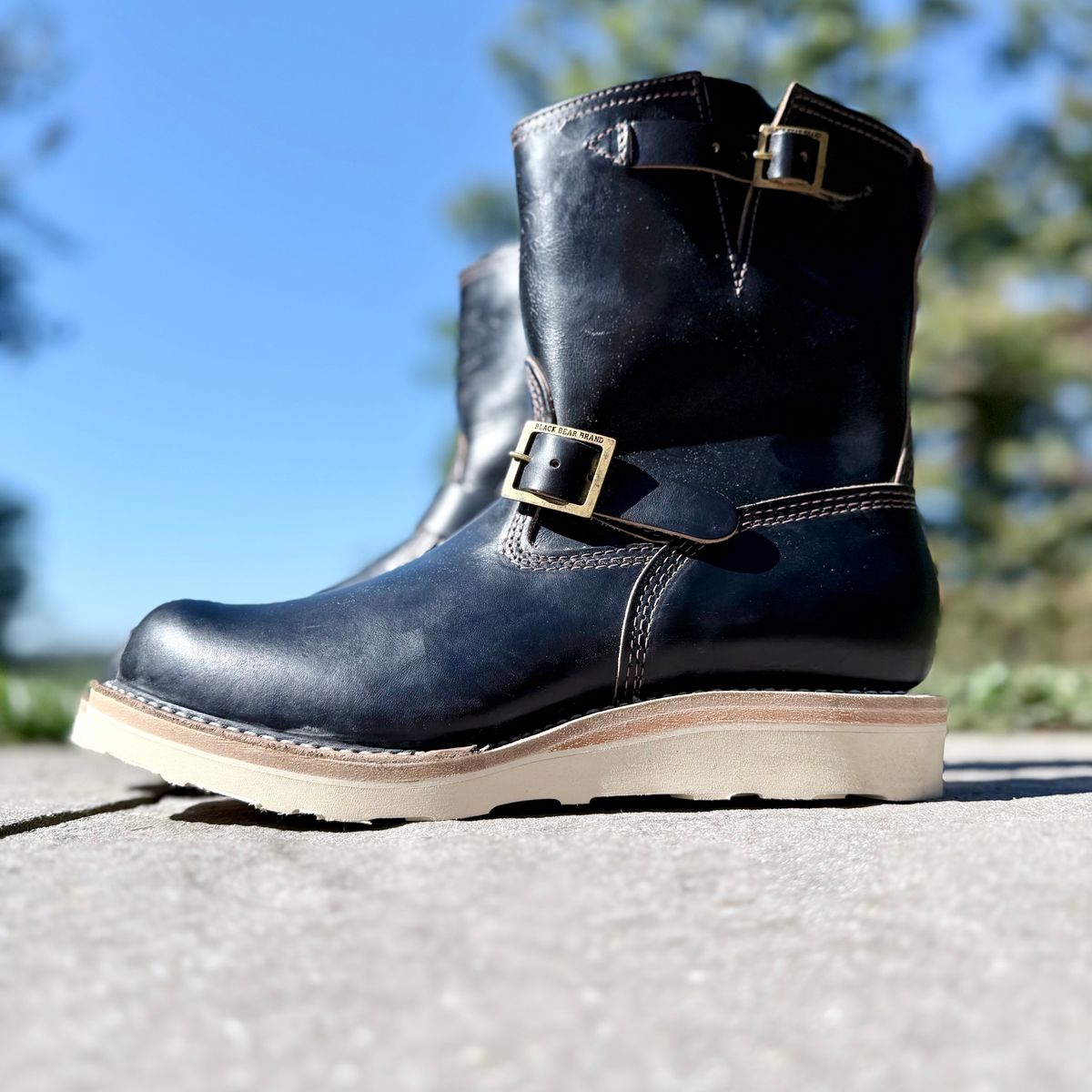 Photo by rmgman on October 5, 2025 of the Wesco Boss Engineer Collaboration With Black Bear Brand in Horween Black Chromexcel.