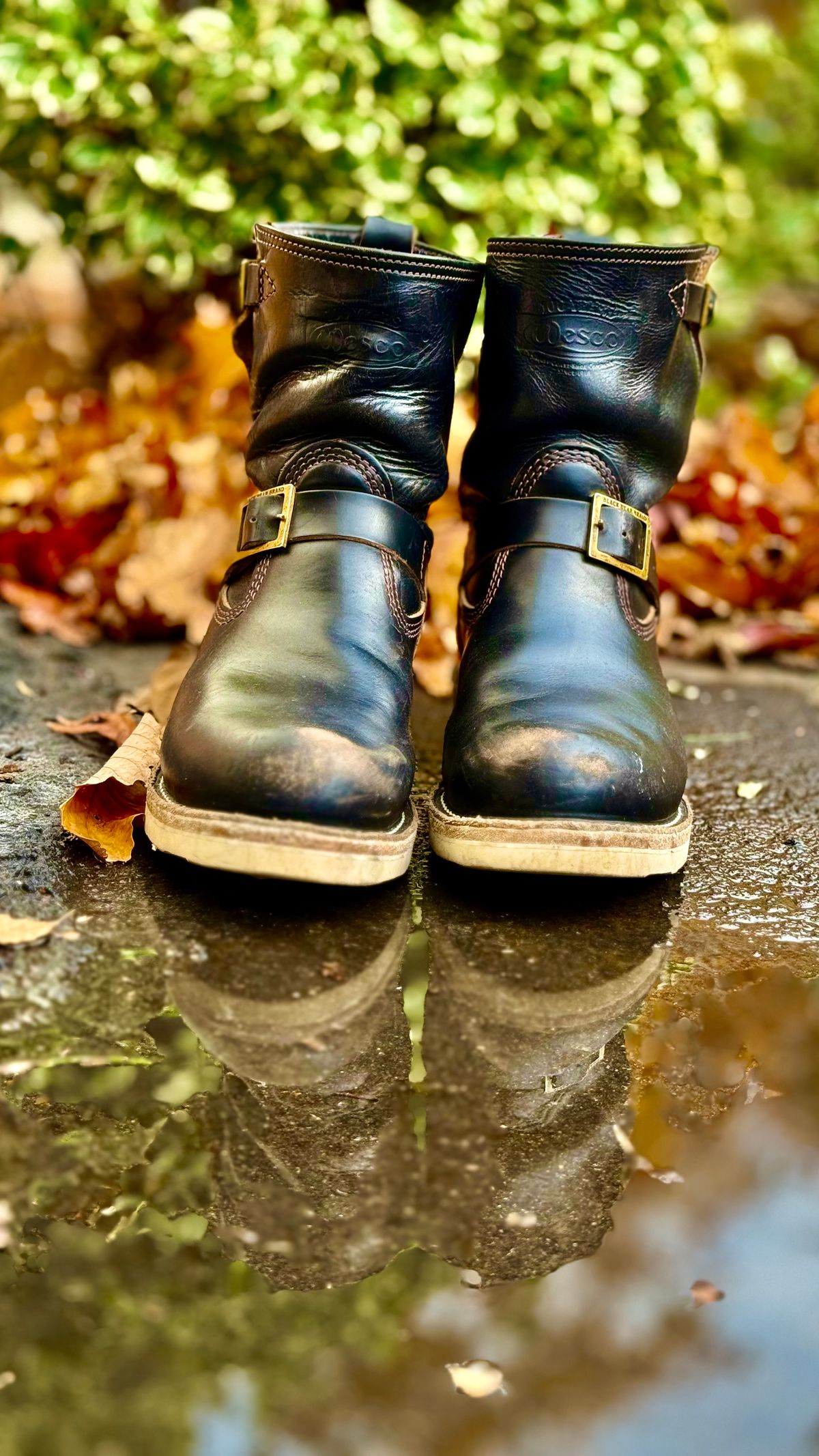 Photo by rmgman on November 4, 2025 of the Wesco Boss Engineer Collaboration With Black Bear Brand in Horween Black Chromexcel.