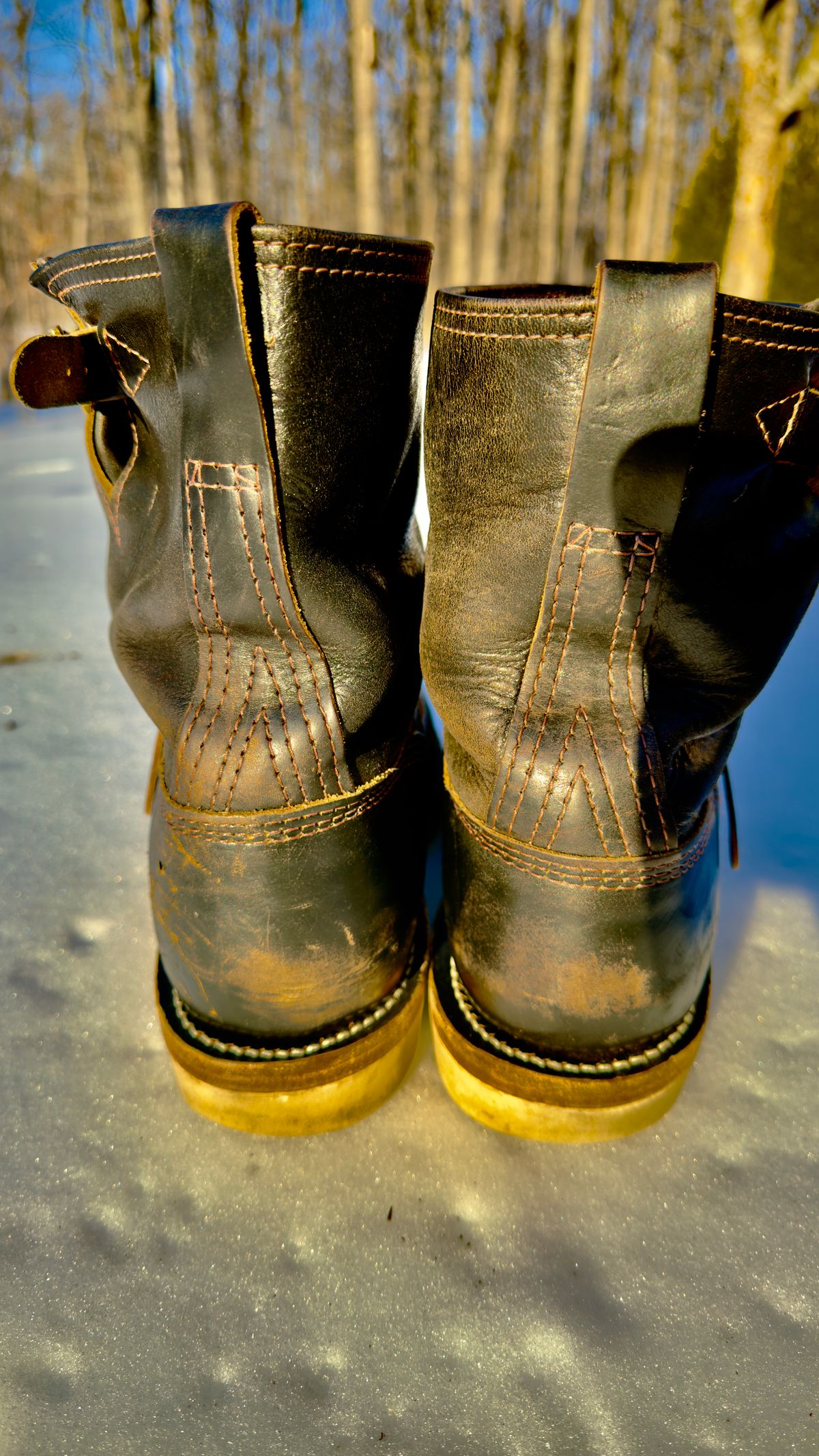 Photo by rmgman on February 5, 2026 of the Wesco Boss Engineer Collaboration With Black Bear Brand in Horween Black Chromexcel.