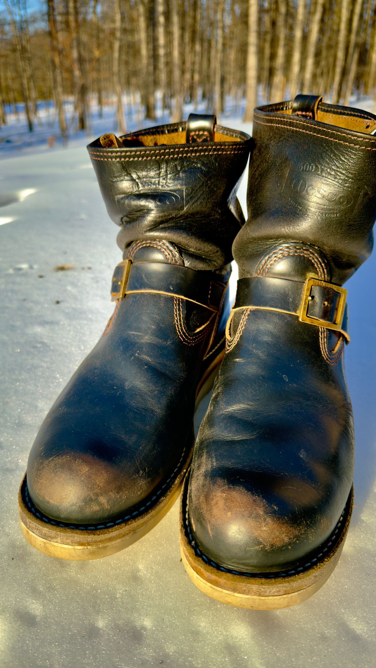 Photo by rmgman on February 5, 2026 of the Wesco Boss Engineer Collaboration With Black Bear Brand in Horween Black Chromexcel.
