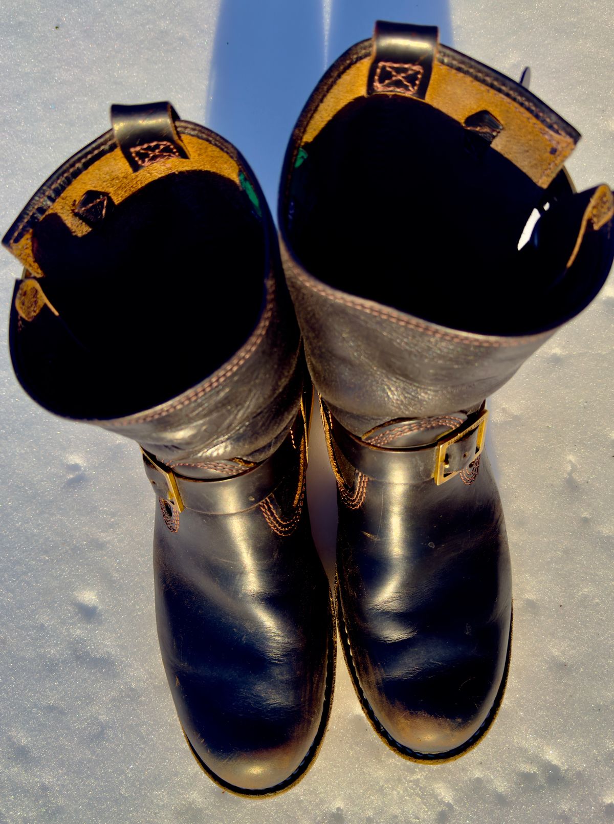 Photo by rmgman on February 5, 2026 of the Wesco Boss Engineer Collaboration With Black Bear Brand in Horween Black Chromexcel.