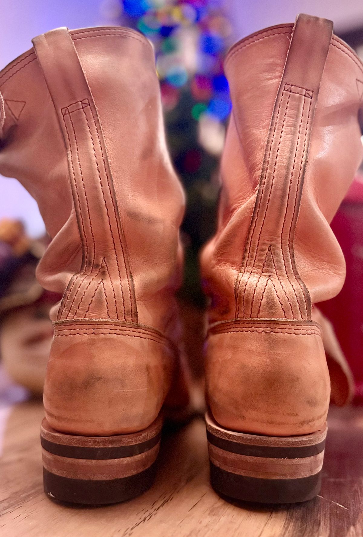 Photo by rmgman on December 6, 2025 of the Wesco x S&S Van Cleef III in Horween Natural Essex.