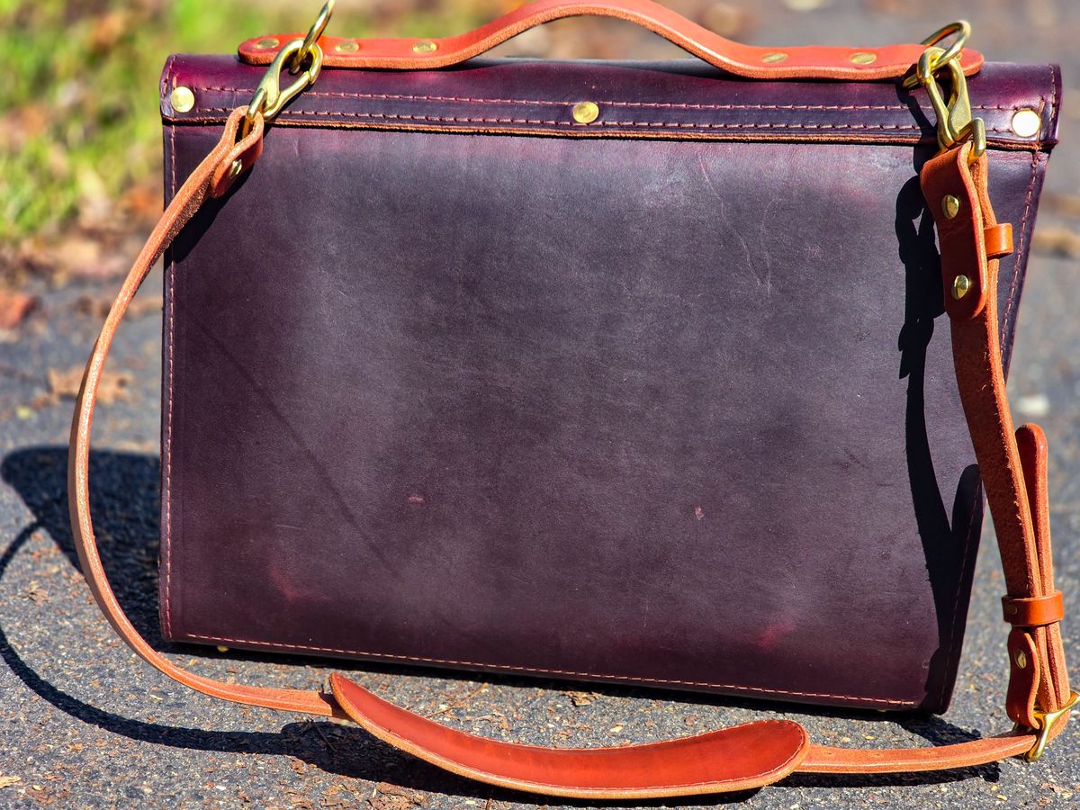 Photo by fallabel on October 5, 2025 of the Nicks Travel Bag in Wickett & Craig Burgundy Double Stuffed.