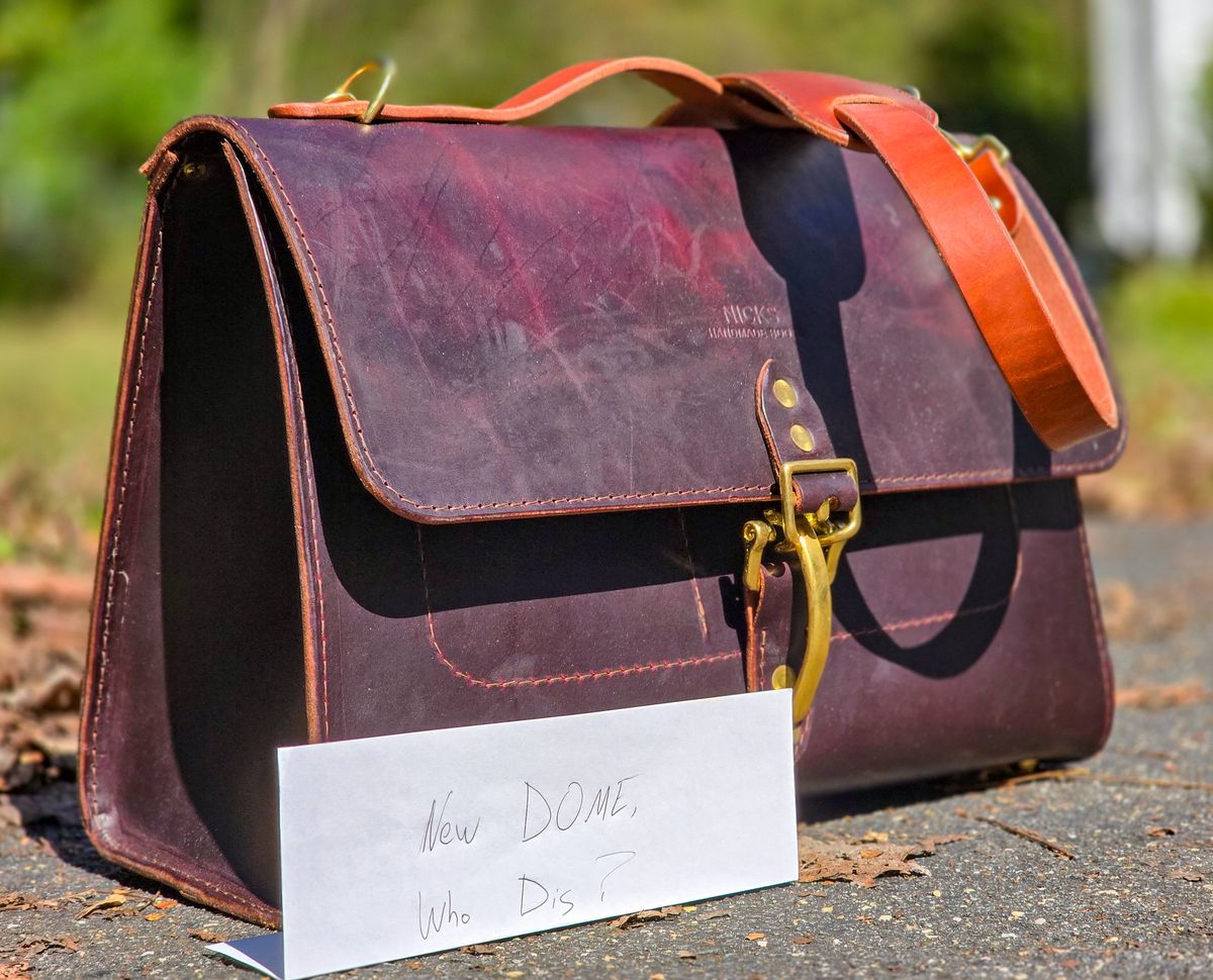 Photo by fallabel on October 5, 2025 of the Nicks Travel Bag in Wickett & Craig Burgundy Double Stuffed.
