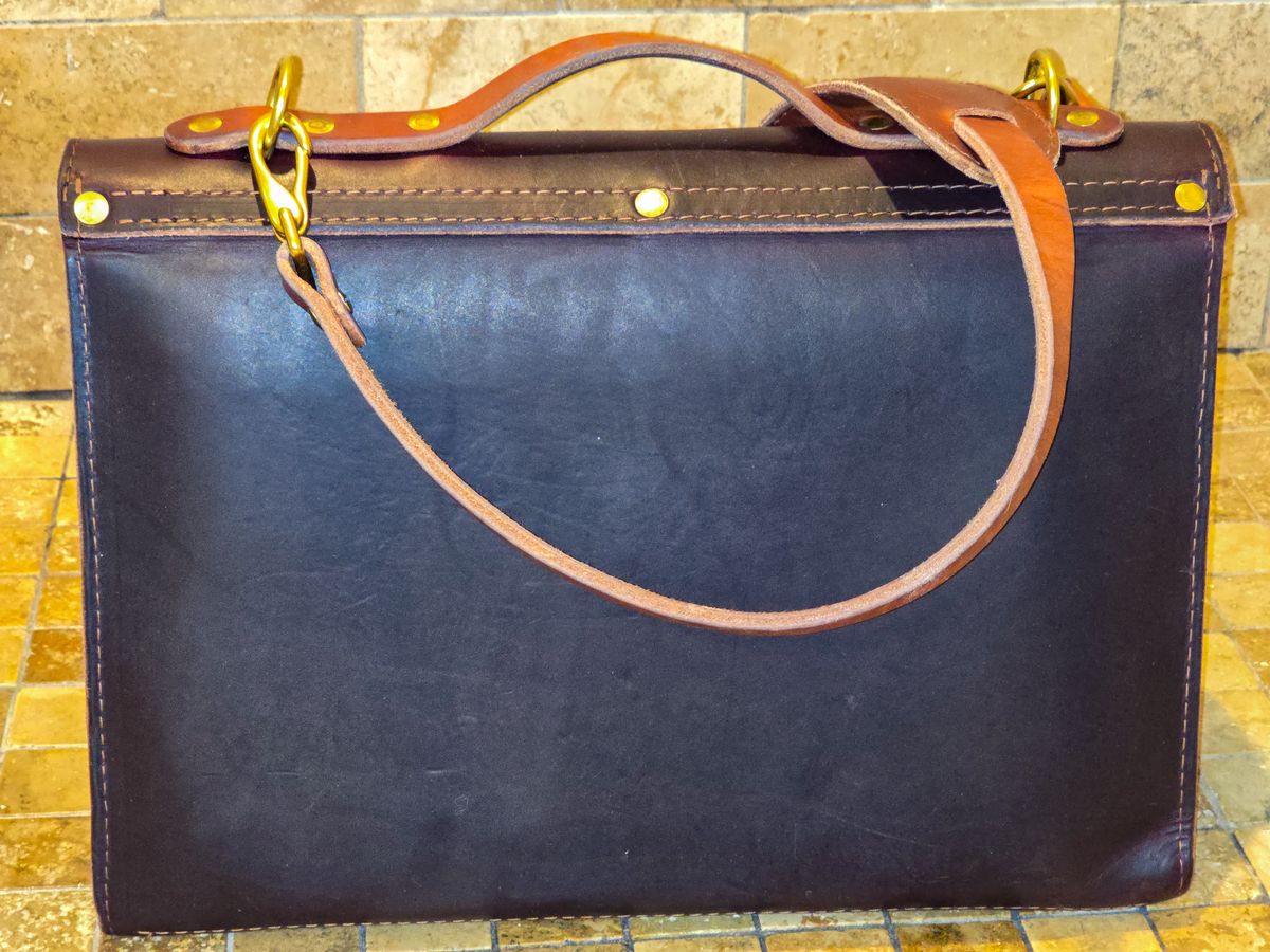 Photo by fallabel on February 5, 2026 of the Nicks Travel Bag in Wickett & Craig Burgundy Double Stuffed.