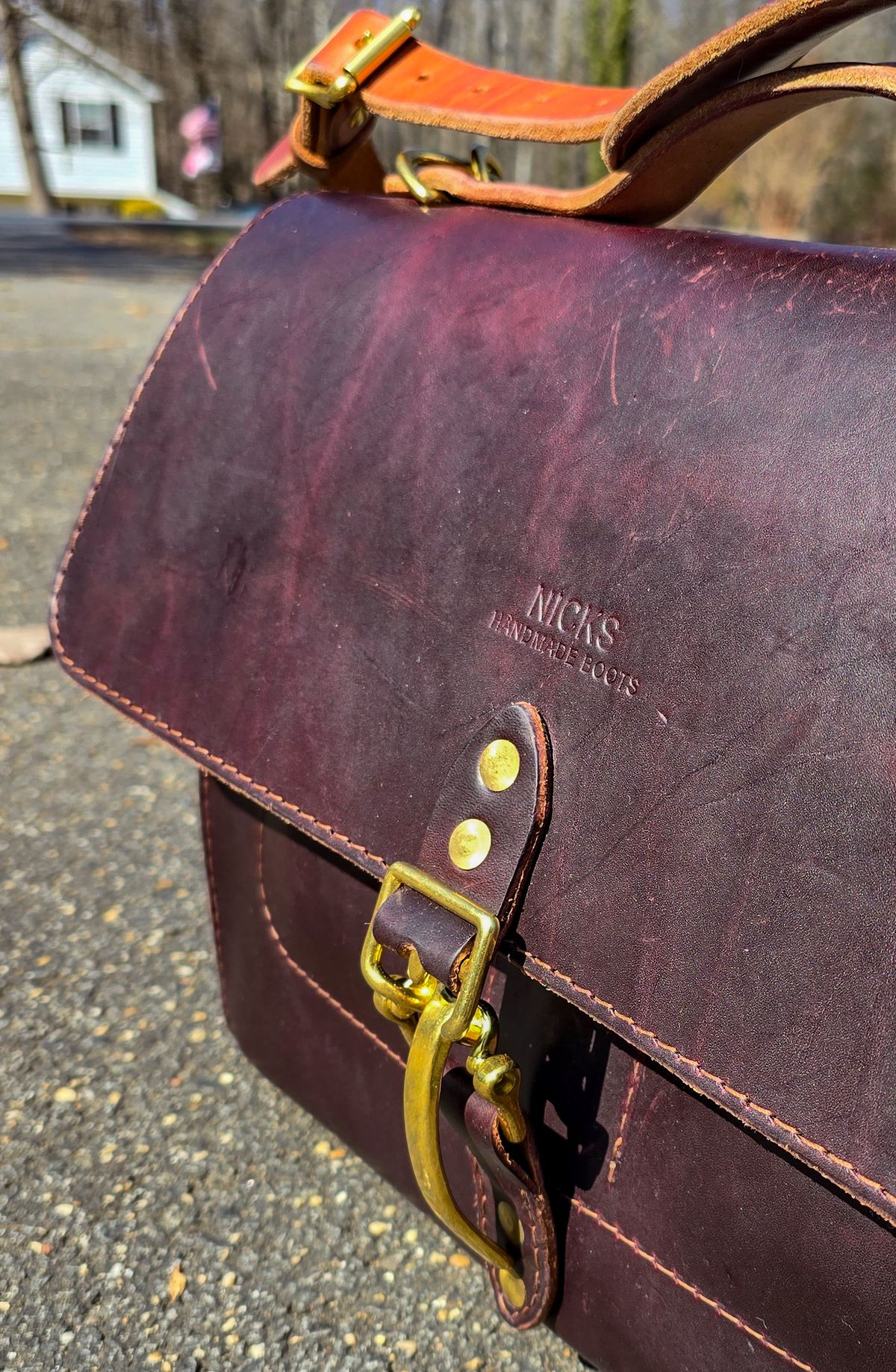 Photo by fallabel on March 1, 2026 of the Nicks Travel Bag in Wickett & Craig Burgundy Double Stuffed.