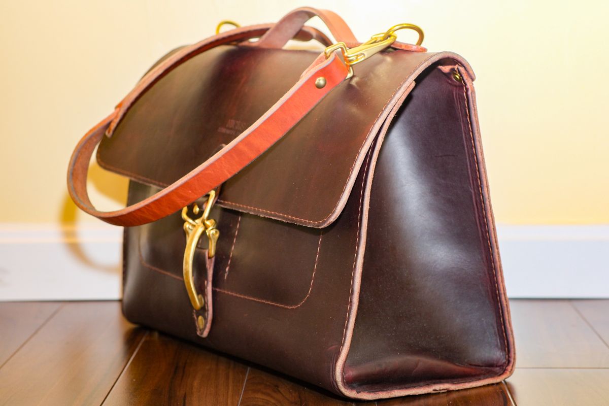 Photo by fallabel on April 5, 2026 of the Nicks Travel Bag in Wickett & Craig Burgundy Double Stuffed.