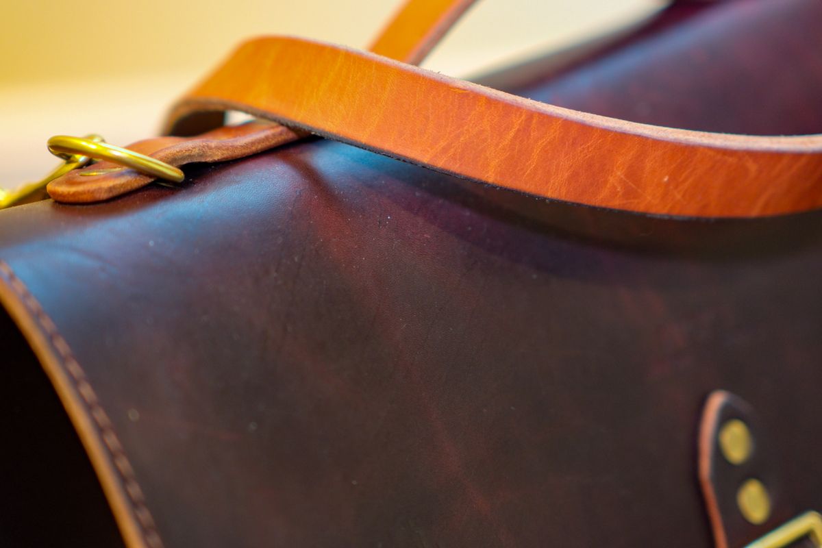 Photo by fallabel on April 5, 2026 of the Nicks Travel Bag in Wickett & Craig Burgundy Double Stuffed.