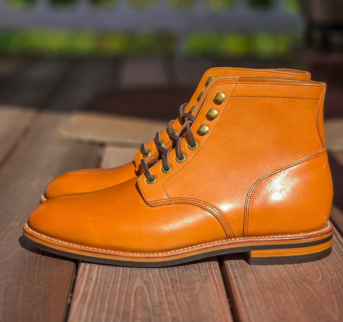 Photo by fallabel on October 5, 2025 of the Grant Stone Diesel Boot in Horween Tan Essex.