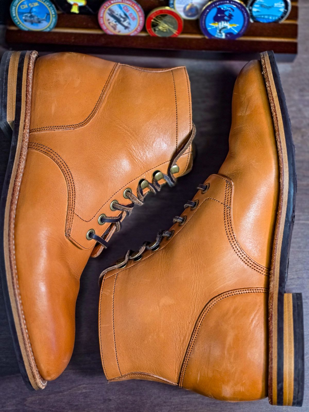 Photo by fallabel on November 4, 2025 of the Grant Stone Diesel Boot in Horween Tan Essex.