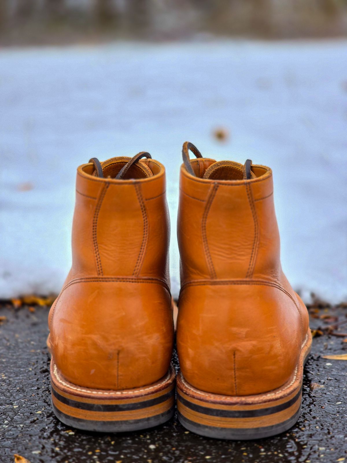 Photo by fallabel on December 5, 2025 of the Grant Stone Diesel Boot in Horween Tan Essex.