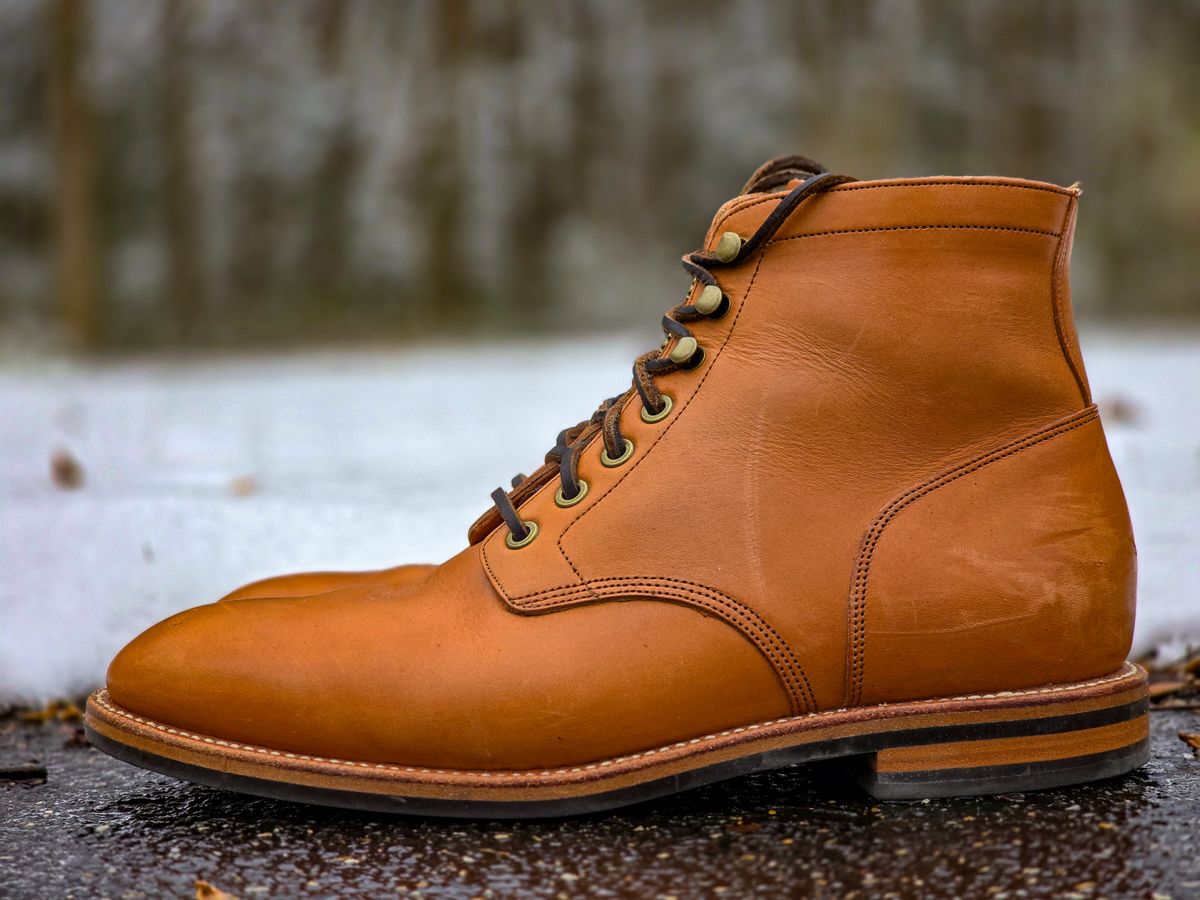 Photo by fallabel on December 5, 2025 of the Grant Stone Diesel Boot in Horween Tan Essex.
