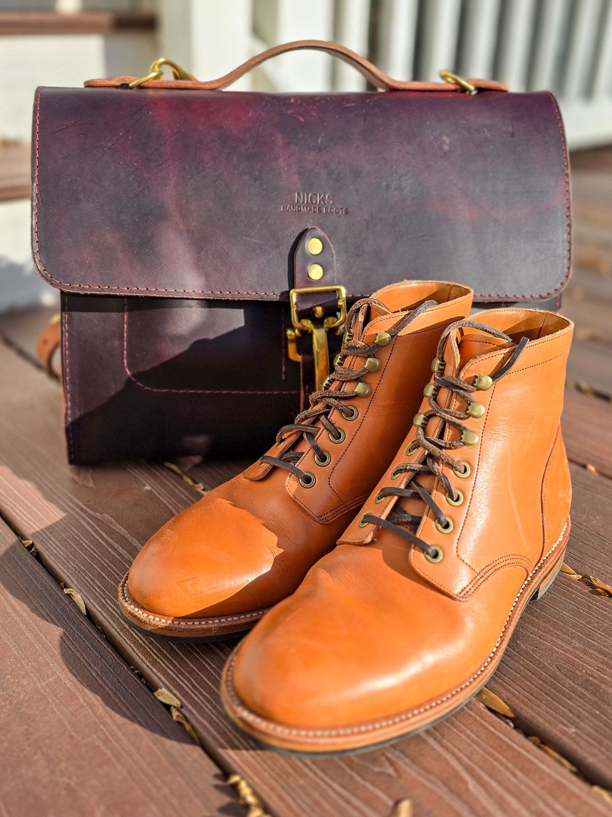 Photo by fallabel on January 4, 2026 of the Grant Stone Diesel Boot in Horween Tan Essex.