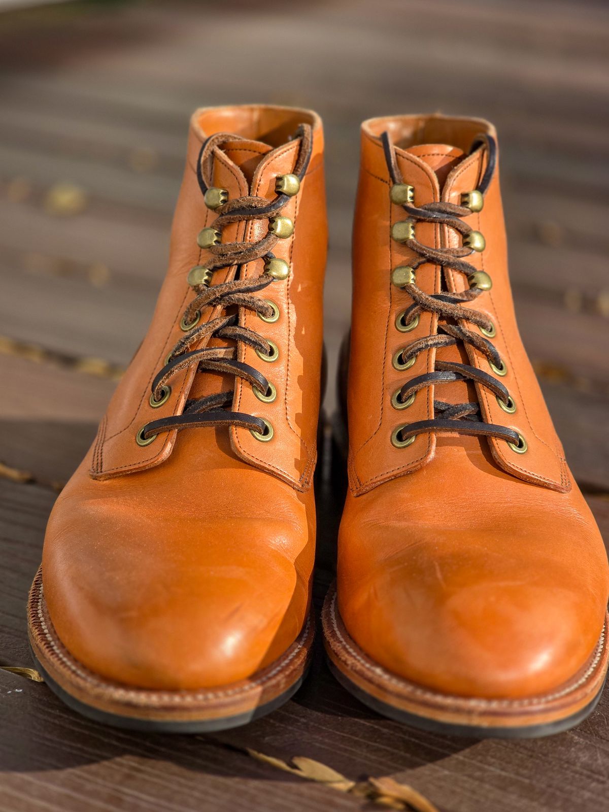 Photo by fallabel on January 4, 2026 of the Grant Stone Diesel Boot in Horween Tan Essex.