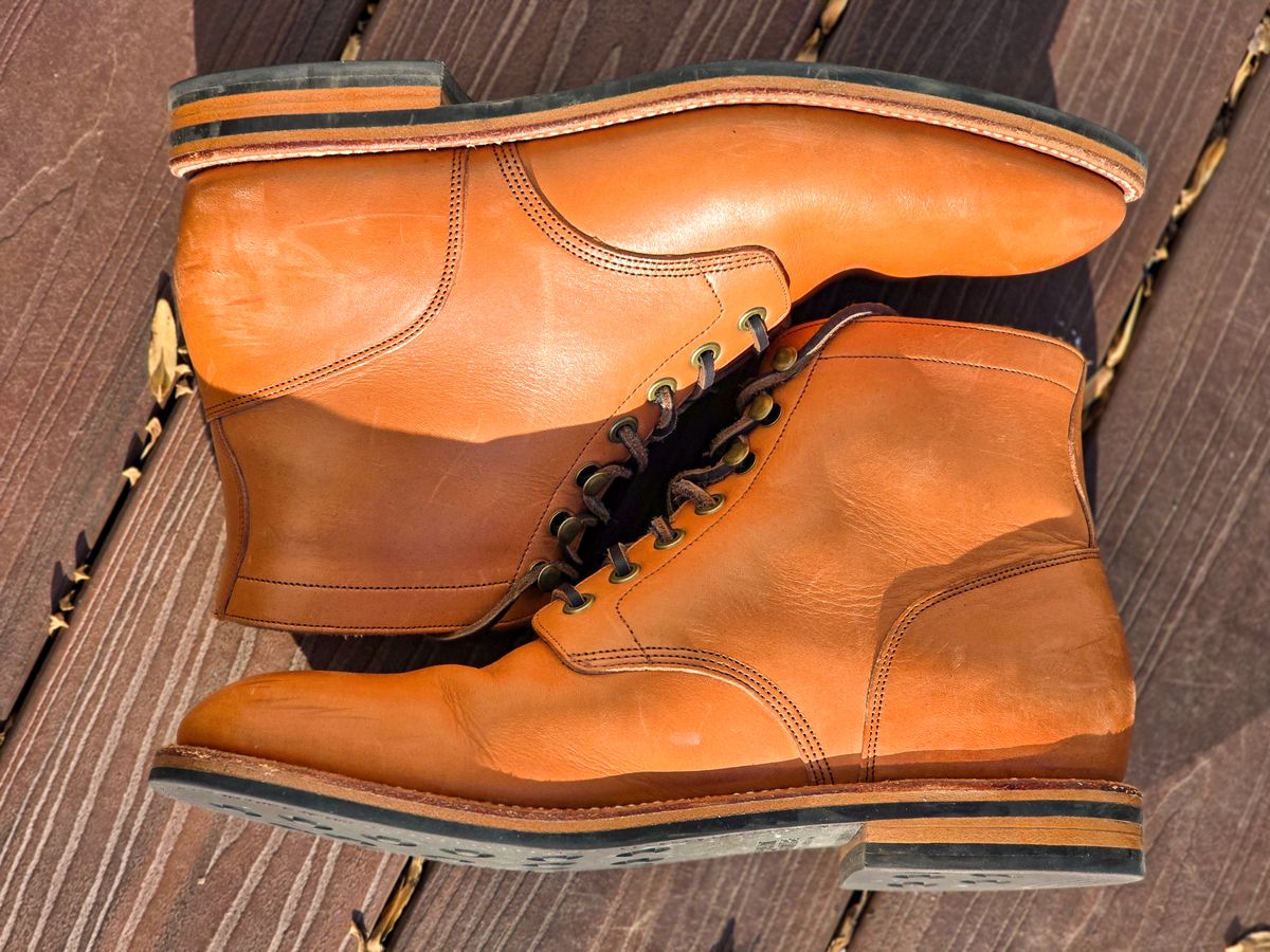 Photo by fallabel on January 4, 2026 of the Grant Stone Diesel Boot in Horween Tan Essex.