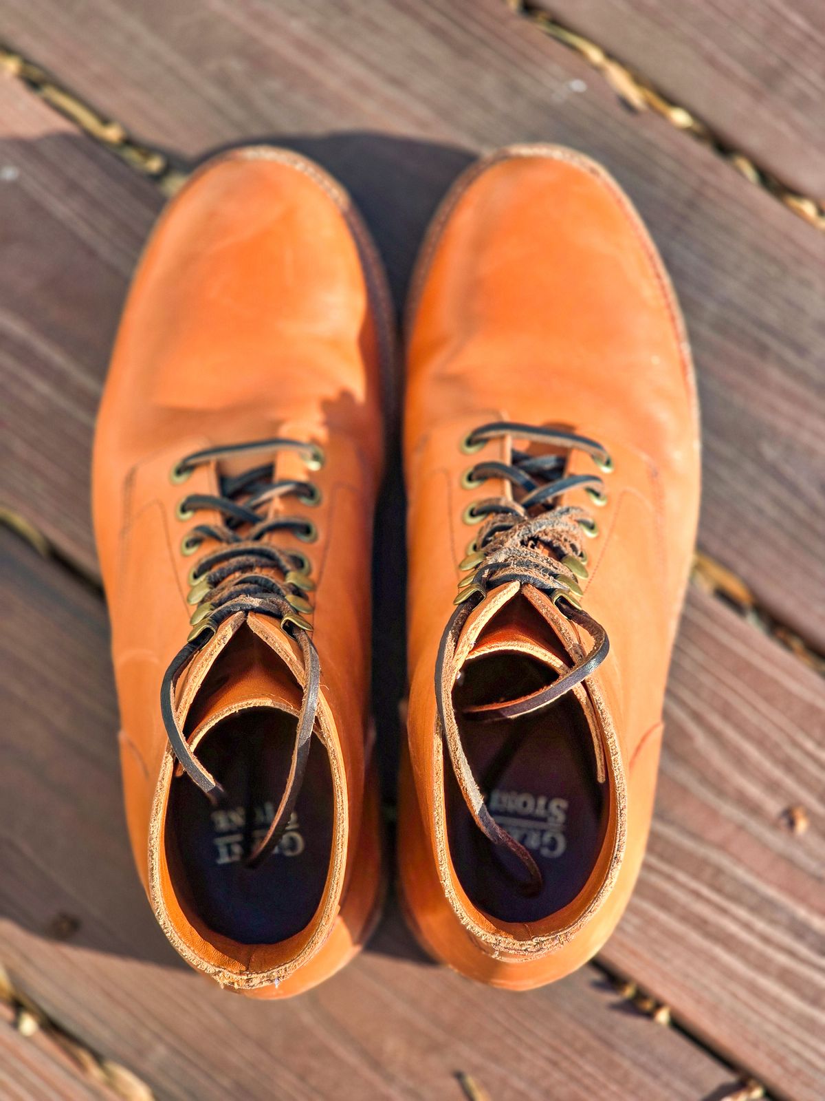 Photo by fallabel on January 4, 2026 of the Grant Stone Diesel Boot in Horween Tan Essex.