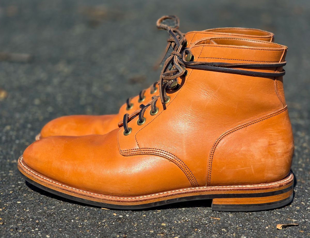 Photo by fallabel on March 1, 2026 of the Grant Stone Diesel Boot in Horween Tan Essex.