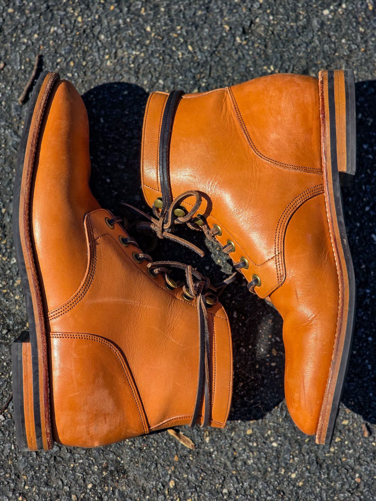 Photo by fallabel on March 1, 2026 of the Grant Stone Diesel Boot in Horween Tan Essex.