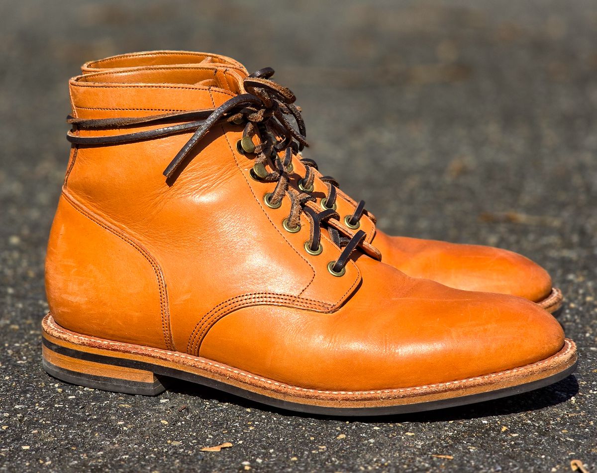Photo by fallabel on March 1, 2026 of the Grant Stone Diesel Boot in Horween Tan Essex.