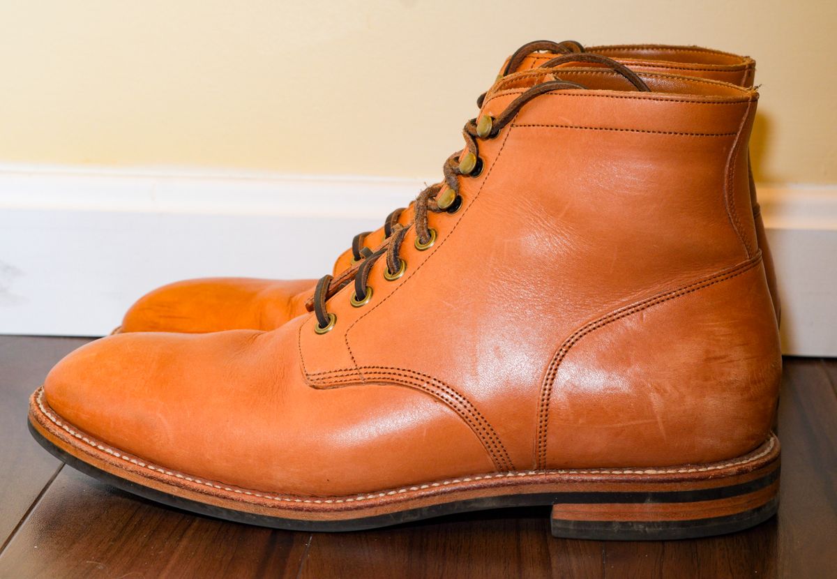 Photo by fallabel on April 5, 2026 of the Grant Stone Diesel Boot in Horween Tan Essex.