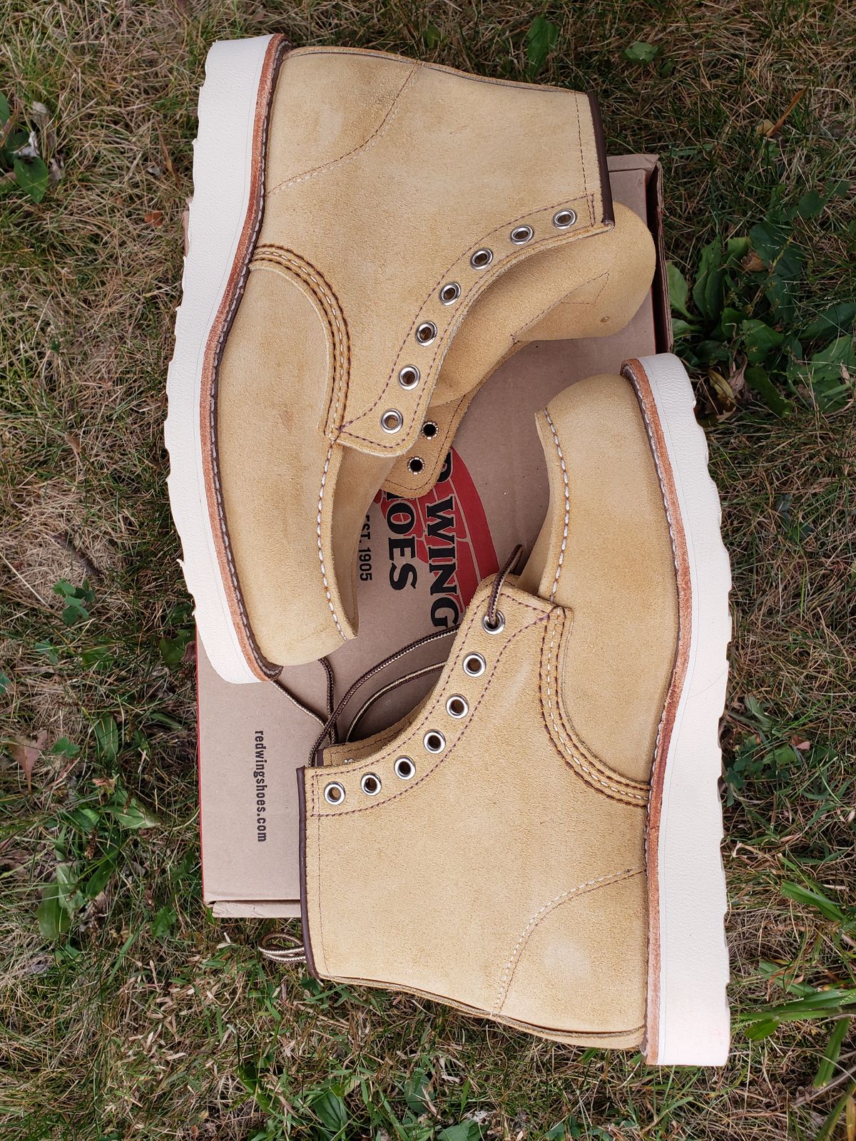 Photo by bootsforlife on September 16, 2025 of the Red Wing 6-Inch Classic Moc in S.B. Foot Hawthorne Abilene.