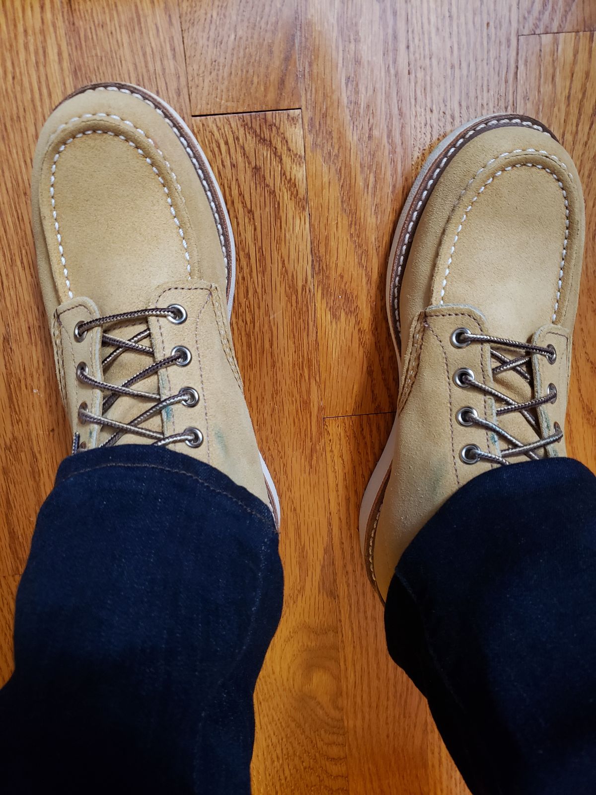 Photo by bootsforlife on November 14, 2025 of the Red Wing 6-Inch Classic Moc in S.B. Foot Hawthorne Abilene.