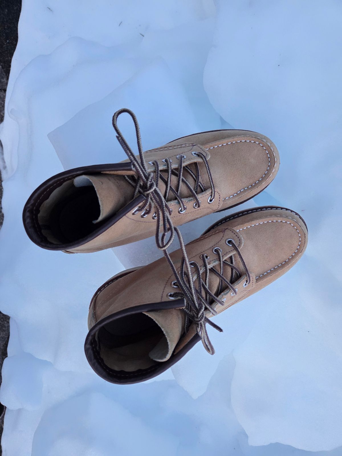 Photo by bootsforlife on February 5, 2026 of the Red Wing 6-Inch Classic Moc in S.B. Foot Hawthorne Abilene.