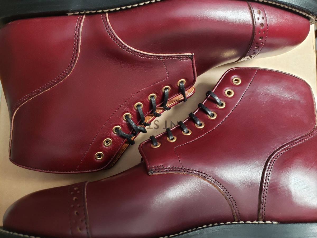 Photo by bootsforlife on September 10, 2025 of the Grant Stone Garrison Boot in Grant Stone/ #8 Chromexcel.