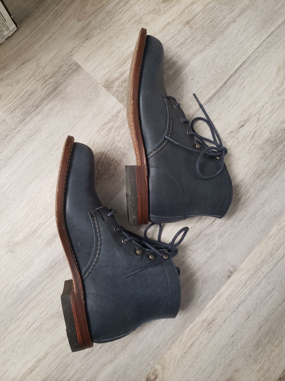 Photo by bootsforlife on November 6, 2024 of the Wolverine 1000 Mile Plain-Toe Boot in Horween Olive Tanned.