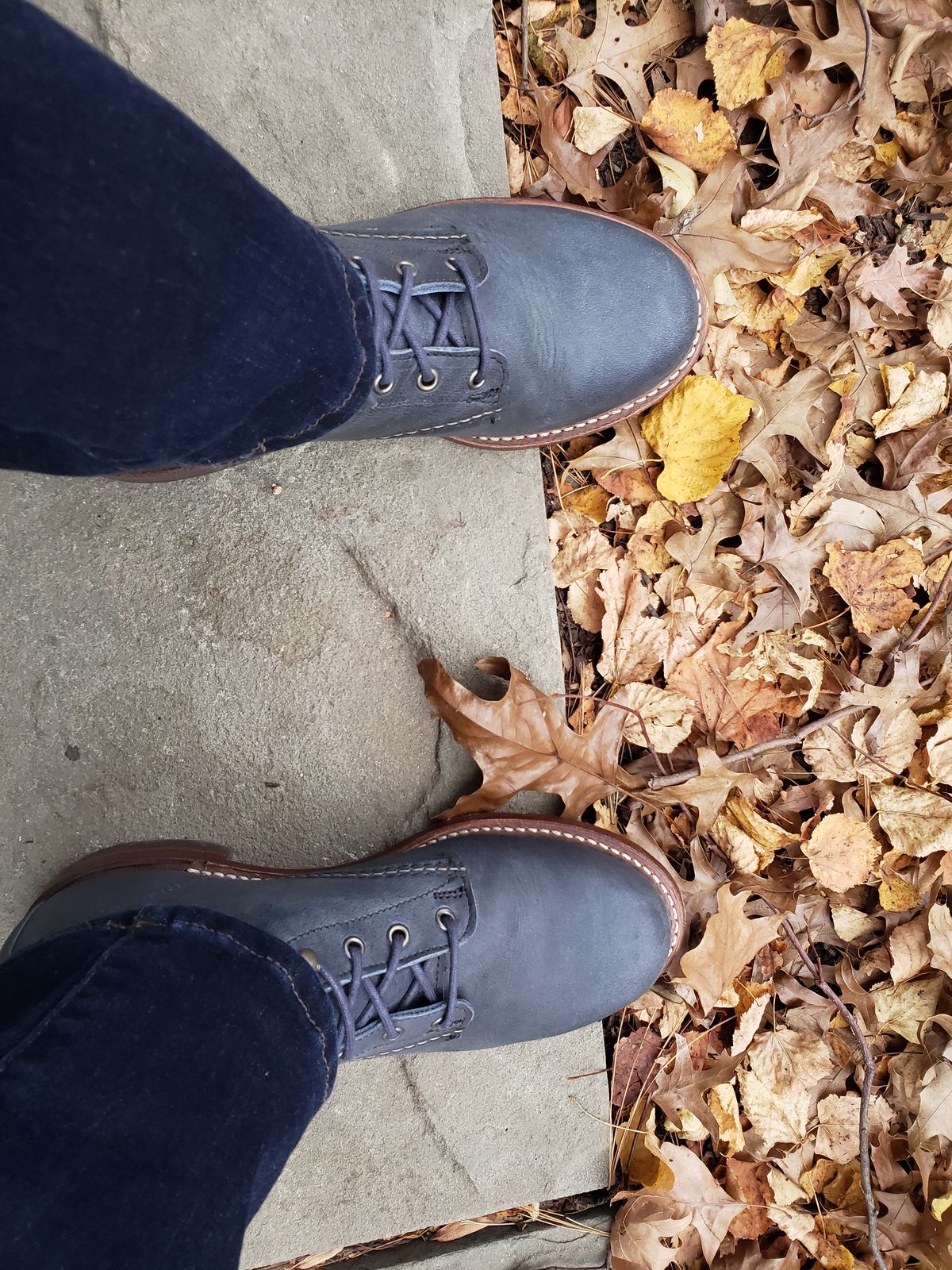 Photo by bootsforlife on November 10, 2024 of the Wolverine 1000 Mile Plain-Toe Boot in Horween Olive Tanned.