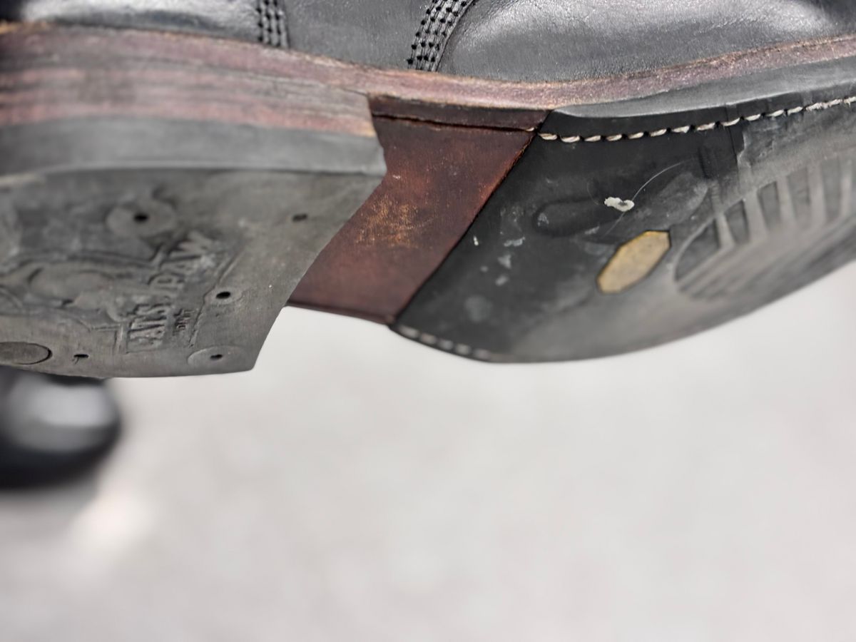 Photo by GodsRedeemed on January 16, 2025 of the All American Boot Mfg. Trench Boot in Horween Black Chromexcel.