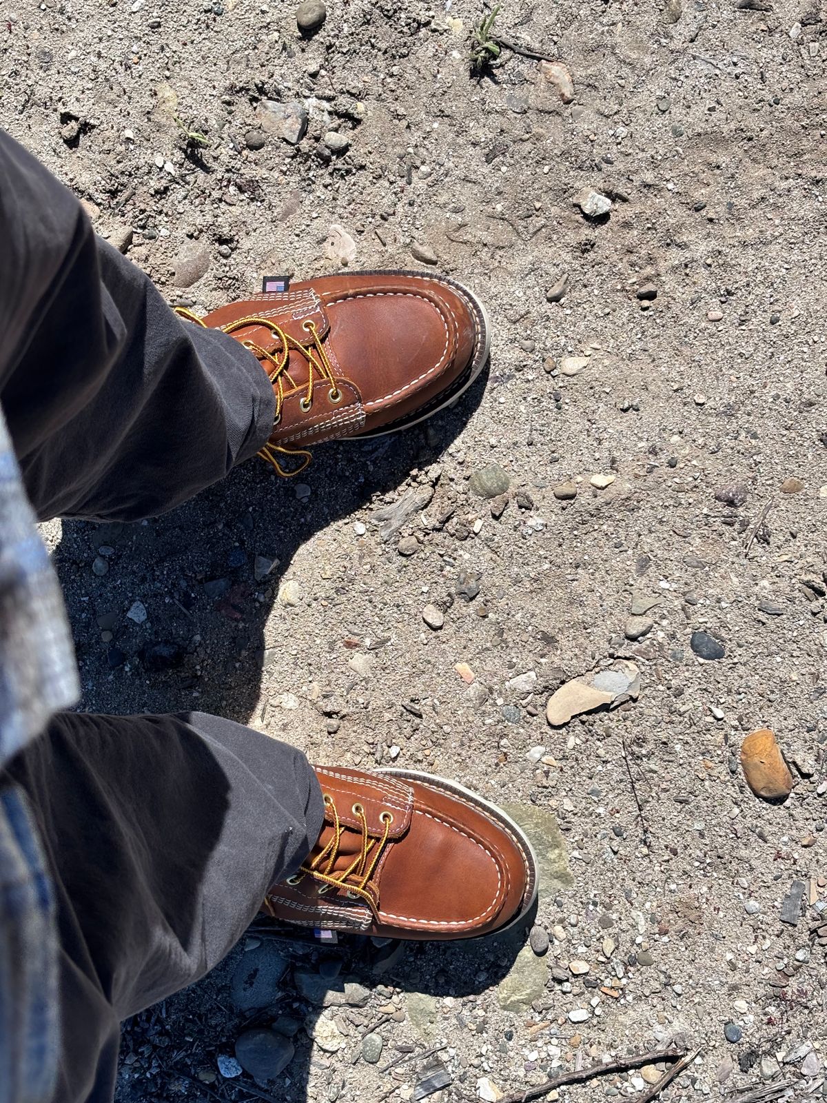 Photo by GodsRedeemed on March 9, 2025 of the Thorogood American Heritage 6" Moc Toe in Tobacco Gladiator Oil-Tanned.
