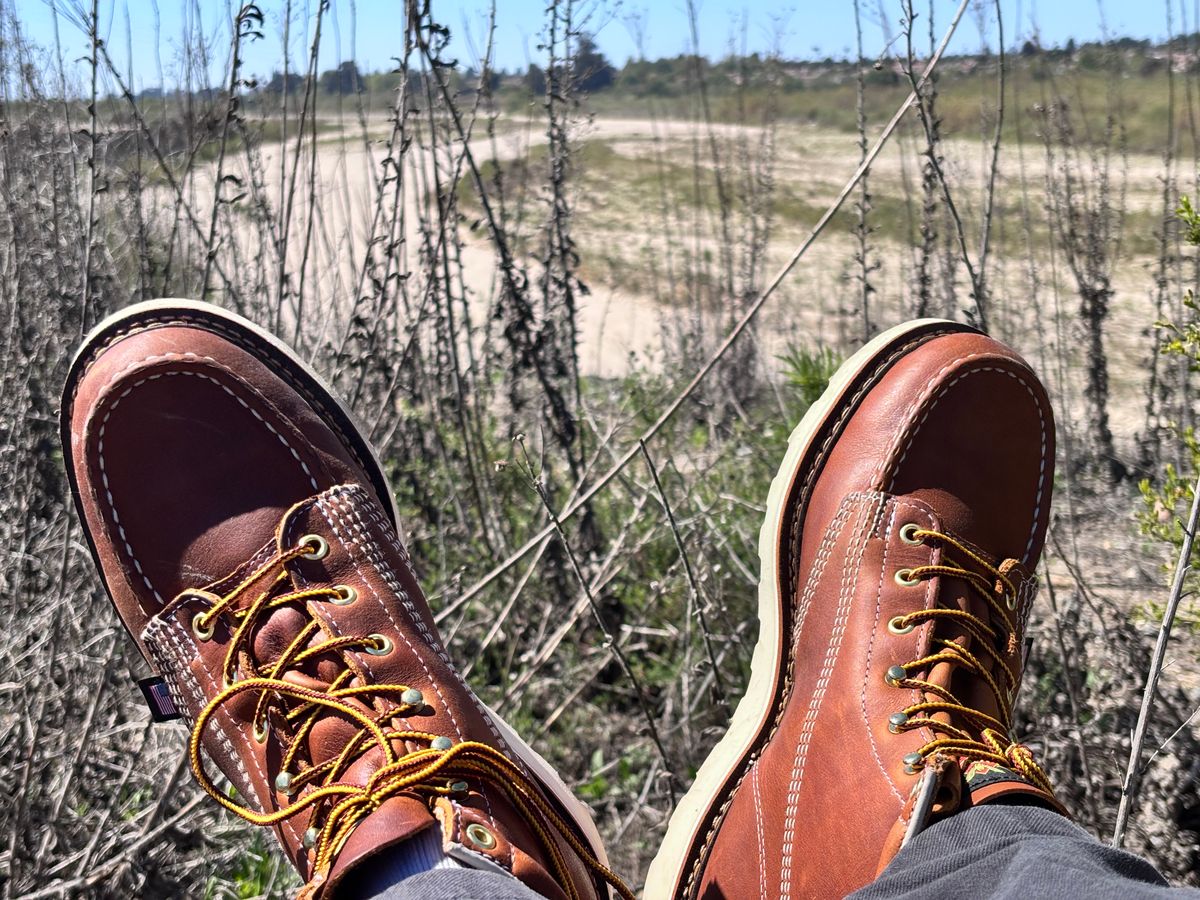 Photo by GodsRedeemed on March 9, 2025 of the Thorogood American Heritage 6" Moc Toe in Tobacco Gladiator Oil-Tanned.