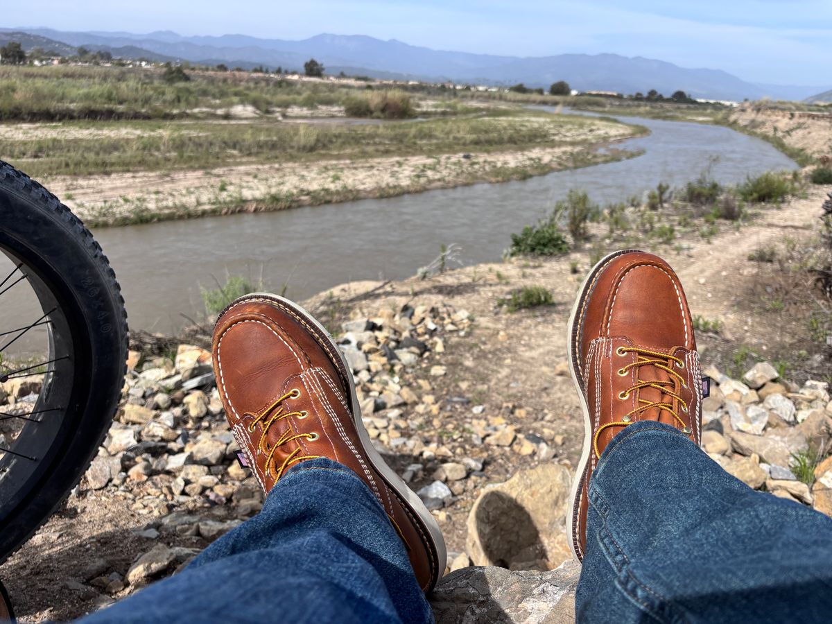 Photo by GodsRedeemed on March 16, 2025 of the Thorogood American Heritage 6" Moc Toe in Tobacco Gladiator Oil-Tanned.