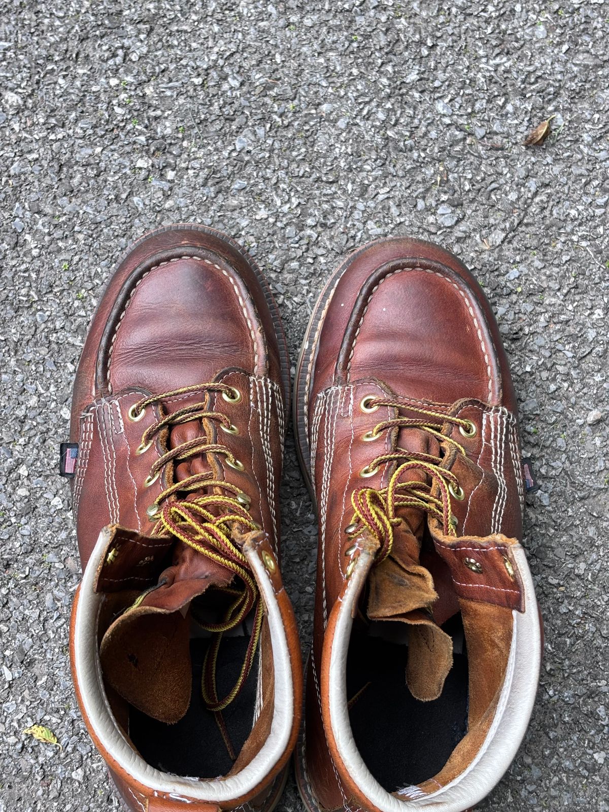 Photo by GodsRedeemed on May 28, 2026 of the Thorogood American Heritage 6" Moc Toe in Tobacco Gladiator Oil-Tanned.
