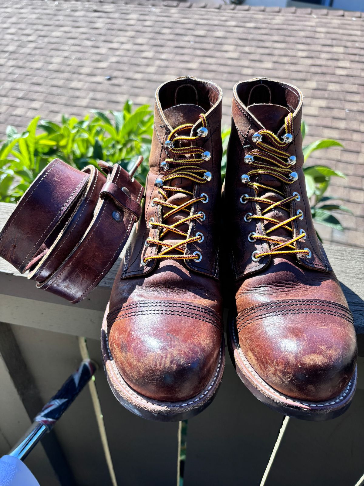 Photo by GodsRedeemed on June 21, 2024 of the Red Wing Iron Ranger in S.B. Foot Copper Rough and Tough.