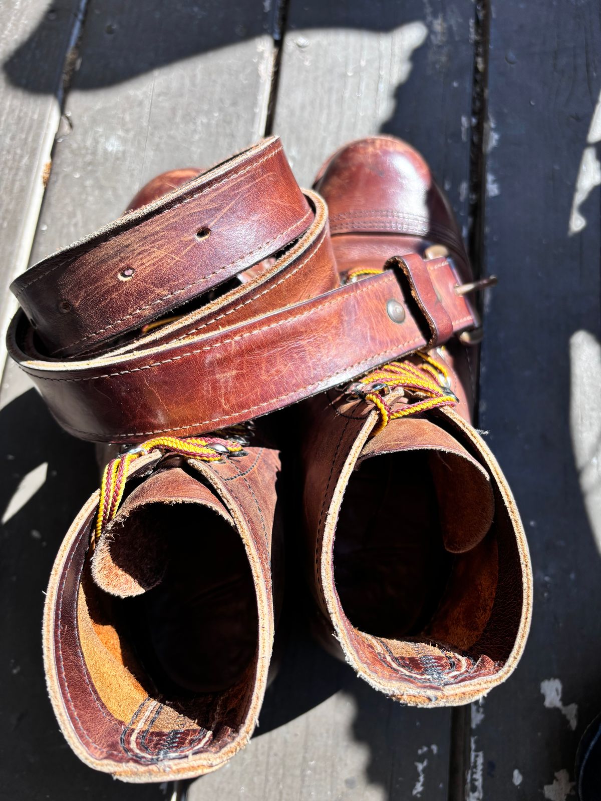 Photo by GodsRedeemed on June 21, 2024 of the Red Wing Iron Ranger in S.B. Foot Copper Rough and Tough.